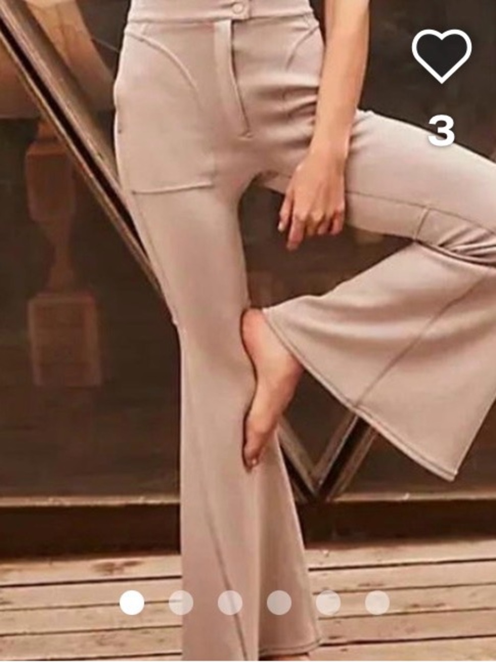 Free People Taupe High-Rise Flare Pants